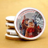 Печенье сувенирное "Лыжники"