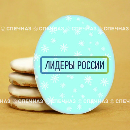 Печенье брендированное "Лидеры России"65мм 61
