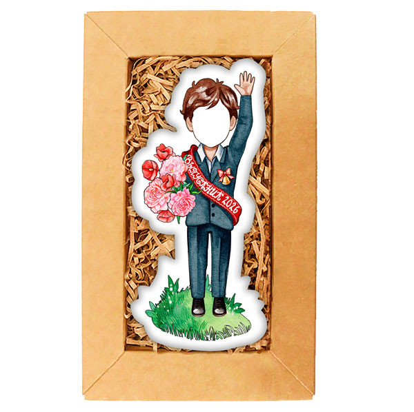 Печенье в подарок учителям и школьникам Набор печенья "Выпускник" Добавь лицо.  