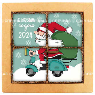 Набор печенья "Дед Мороз на мопеде" 2024