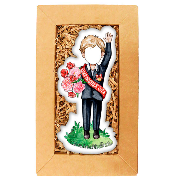 Печенье в подарок учителям и школьникам Набор печенья "Выпускник" 3. Добавь лицо.  