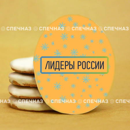 Печенье брендированное "Лидеры России"65мм 69