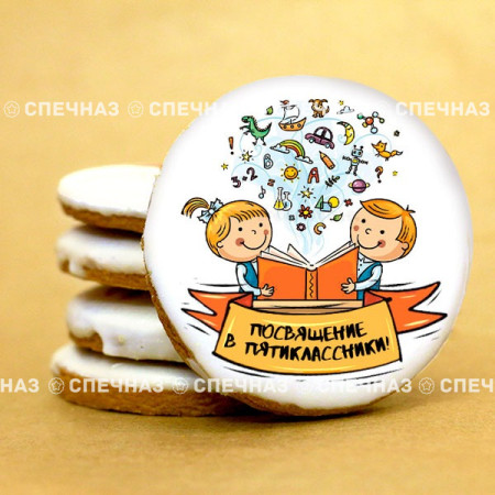 Печенье в подарок учителям и школьникам Печенье индивидуальное "пятиклассники" 