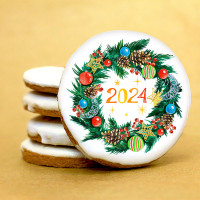 Печенье сувенирное "Новогодний венок 2024" 2