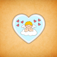 Печенье подарочное "Сердце с ангелочком 2"