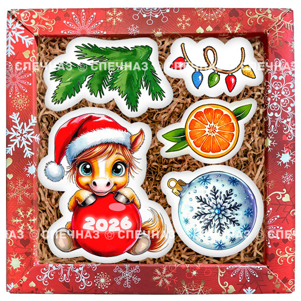 Набор печенья "Лошадка у ёлки" 4 