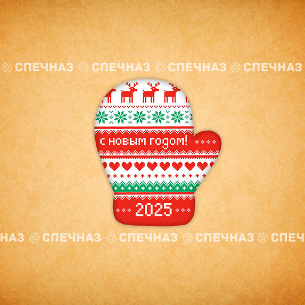 Печенье сувенирное "Варежка с оленями" 2025