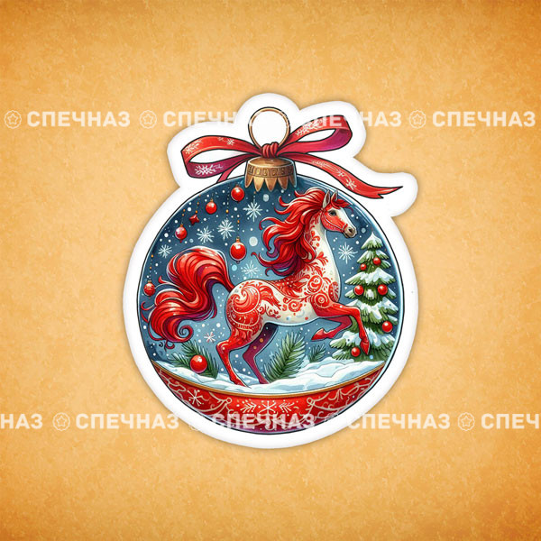 Печенье индивидуальное &quot;Шар новогодний с лошадью&quot; 4 