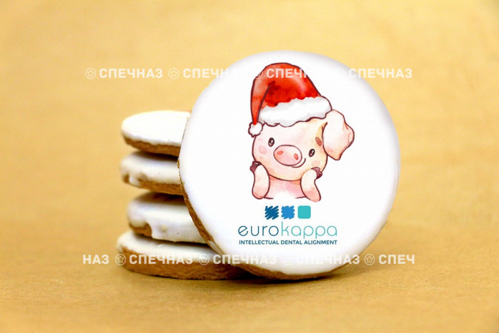 Печенье с логотипом Еврокаппа 8см 