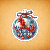 Печенье индивидуальное "Шар новогодний с лошадью" 6