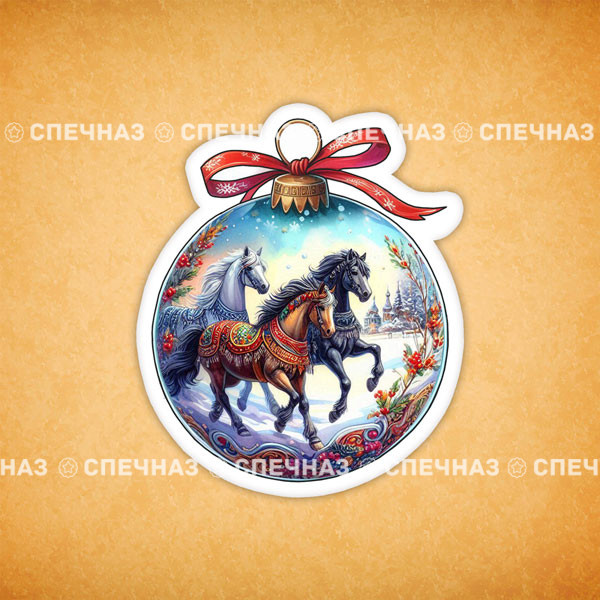 Печенье индивидуальное &quot;Шар новогодний с лошадью&quot; 11 
