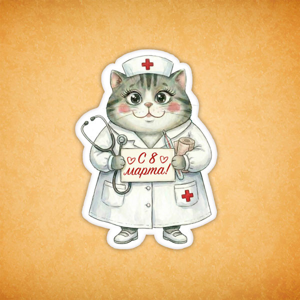 Набор печенья "Кошечка с 8 марта" 