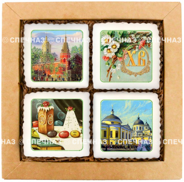 Набор сувенирного печенья средний 20 х 20 см (Покровский Монастырь)  