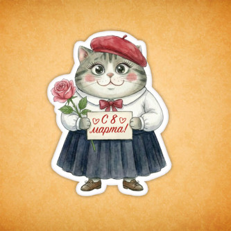 Набор печенья "Кошечка с 8 марта" 7