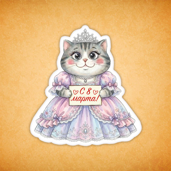 Набор печенья "Кошечка с 8 марта" 8 