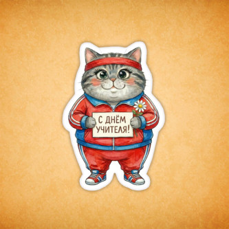 Набор печенья "Кошечка с Днём Учителя" 2