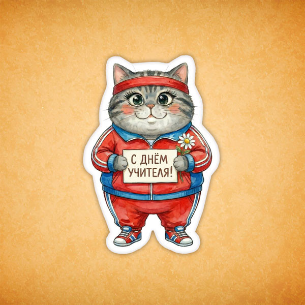 Набор печенья "Кошечка с Днём Учителя" 2 