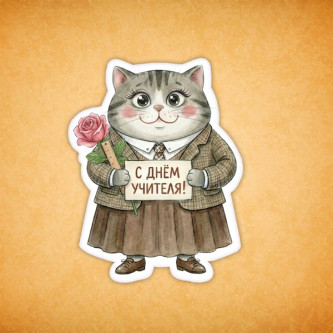 Набор печенья "Кошечка с Днём Учителя" 6