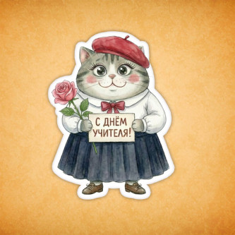 Набор печенья "Кошечка с Днём Учителя" 7
