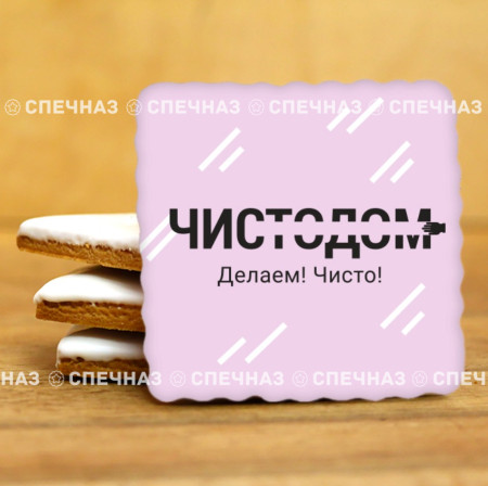 Кусайд - печенье сувенирное 6 см Чистодом квадрат