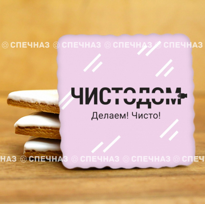 Кусайд - печенье сувенирное 6 см Чистодом квадрат 