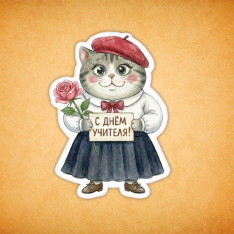 Набор печенья "Котейка с Днём Учителя" 2