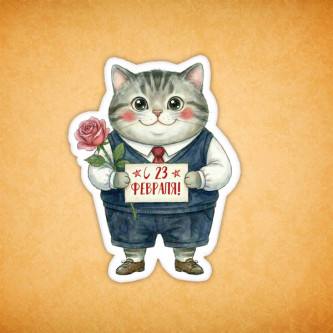 Набор печенья "Котейка с 23 февраля"