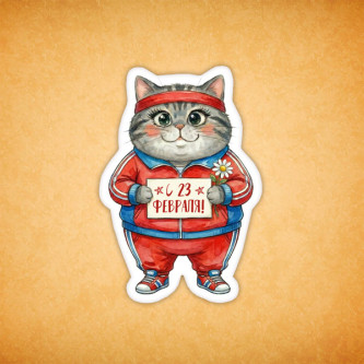 Набор печенья "Кошечка с 23 февраля" 2