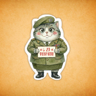 Набор печенья "Кошечка с 23 февраля" 5