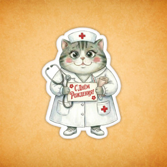 Набор печенья "Кошечка с Днём Рождения"