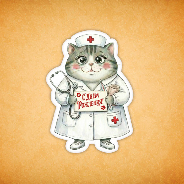 Набор печенья "Кошечка с Днём Рождения" 