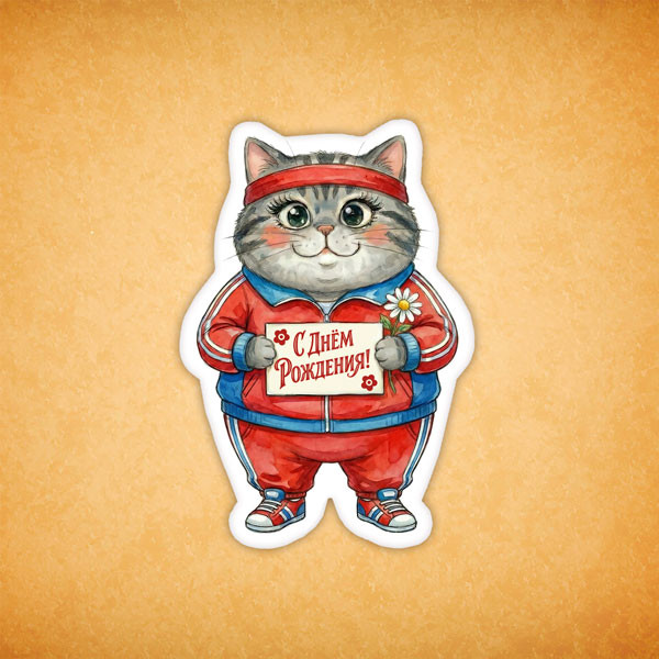 Набор печенья "Кошечка с Днём Рождения" 2 