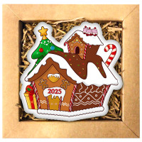 Набор печенья "Пряничный домик с подарком" 2025