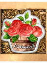 Набор печенья "Корзинка цветов на 8 марта"