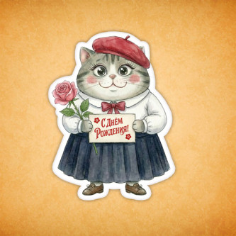 Набор печенья "Кошечка с Днём Рождения" 7