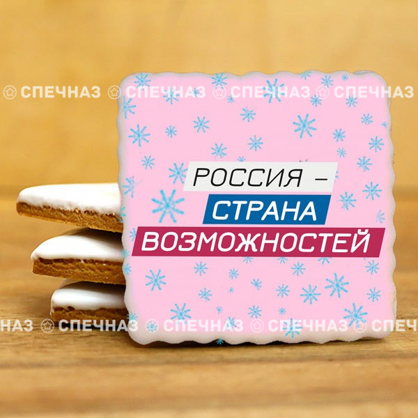 Печенье брендированное &quot;Лидеры России&quot;65мм 40 