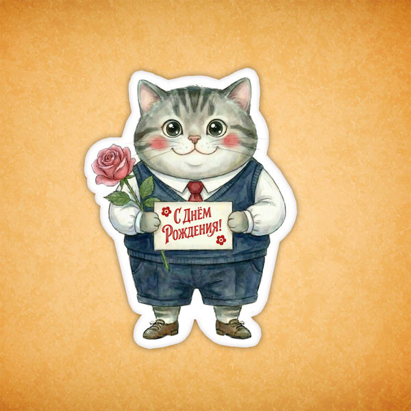 Набор печенья "Котейка с Днём Рождения" 