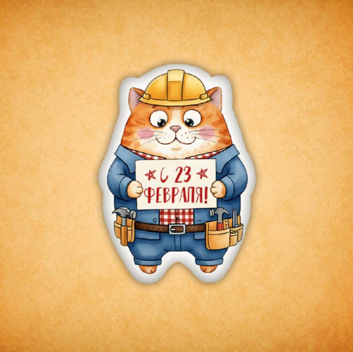Набор печенья "Котик с 23 февраля" 4 
