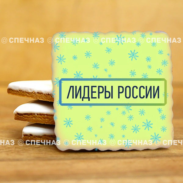 Печенье брендированное &quot;Лидеры России&quot;65мм 45 