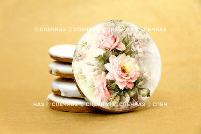 Кусайд - печенье сувенирное в коробочке 8 см Цветы 3 