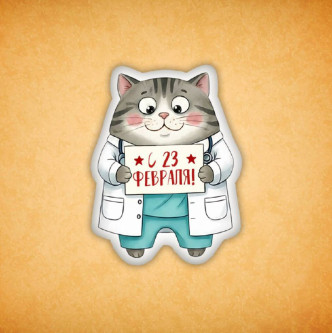 Набор печенья "Котик с 23 февраля" 7