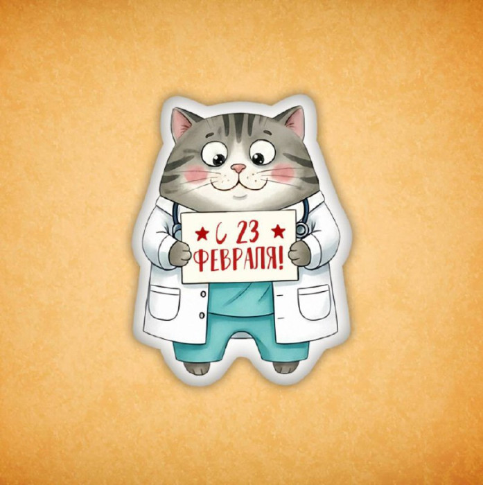 Набор печенья "Котик с 23 февраля" 7 