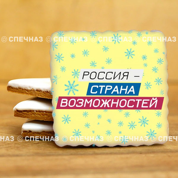 Печенье брендированное &quot;Лидеры России&quot;65мм 46 