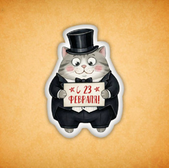 Набор печенья "Котик с 23 февраля" 8