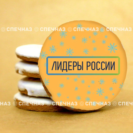 Печенье брендированное "Лидеры России"65мм 50