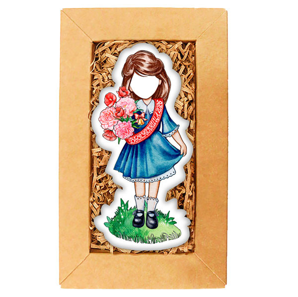 Печенье в подарок учителям и школьникам Набор печенья "Выпускница" Добавь лицо.  