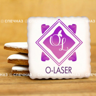 Печенье брендированное "O-LASER" 65мм