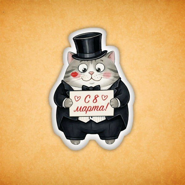 Набор печенья "Котик с 8 марта" 8 