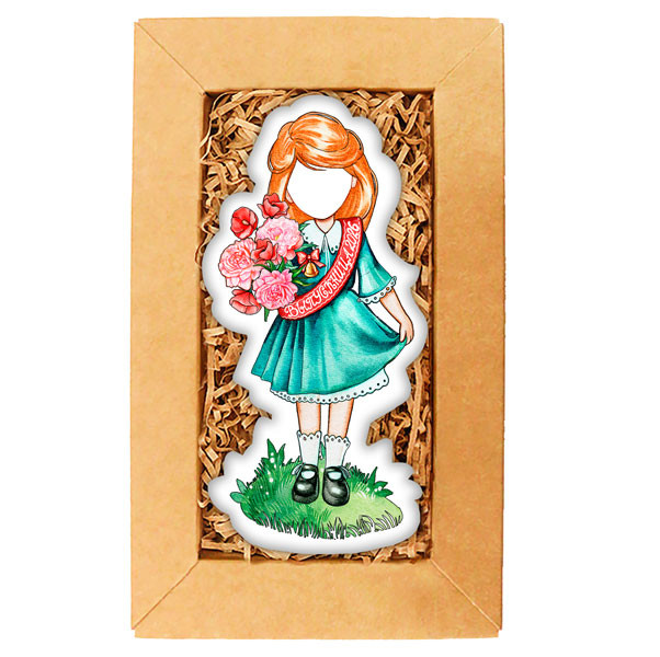 Печенье в подарок учителям и школьникам Набор печенья "Выпускница" 2. Добавь лицо.  