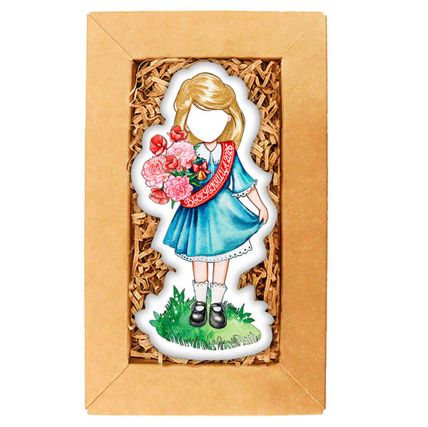 Печенье в подарок учителям и школьникам Набор печенья "Выпускница" 3. Добавь лицо.  